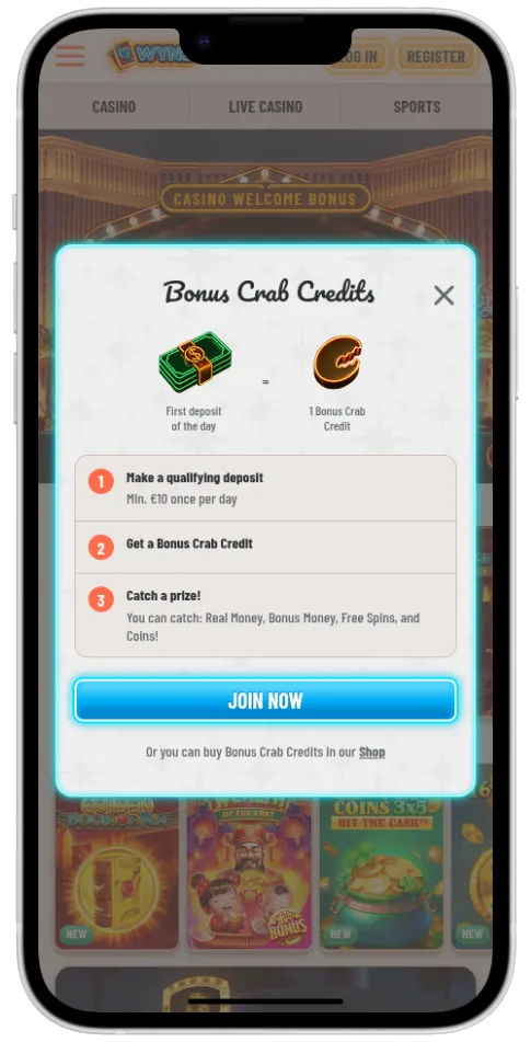 Wyns Casino mobile bonus experience
